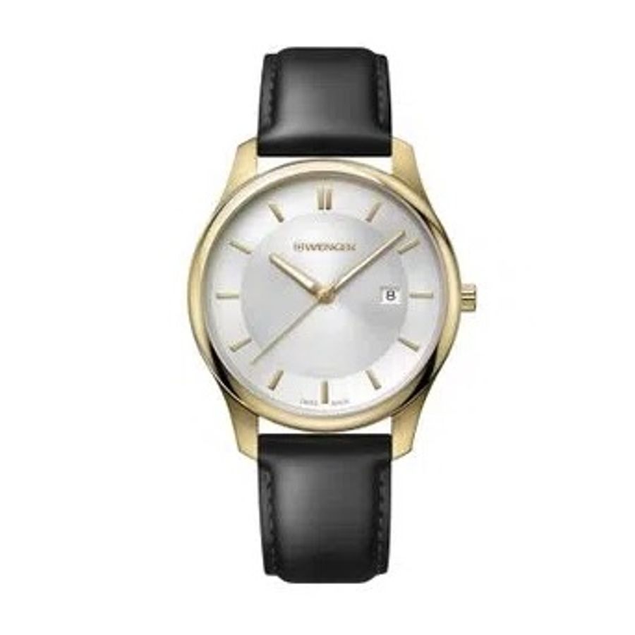 Relogio-Masculino-Wenger-City-Classic-Branco-e-Dourado