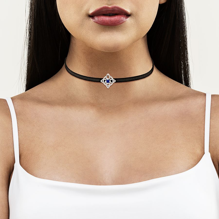 Choker-polido-safira-azul