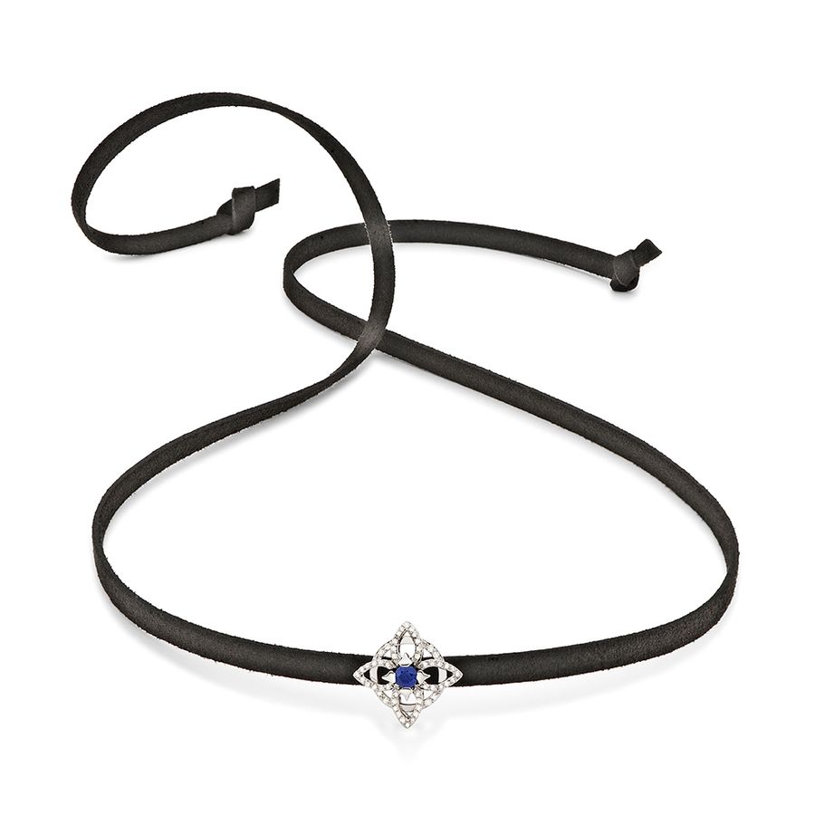 Choker-polido-safira-azul