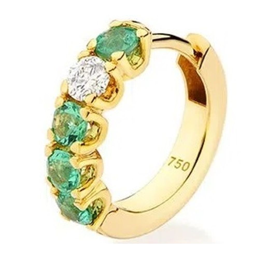 Brinco em Ouro, Diamante e Esmeralda - Bergerson Joias, image size:999x999